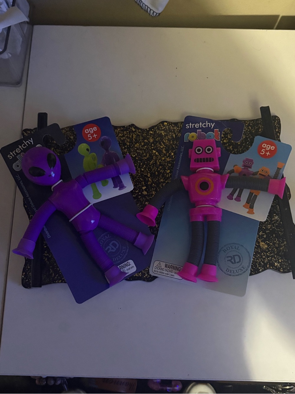 Stretchy Robot & Alien Toy Duo - Purple Pink